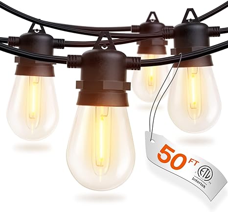 LED Outdoor String Lights with Bulbs