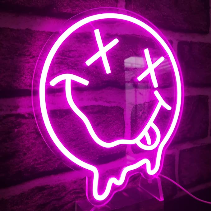 Melting Smile Face Neon Sign